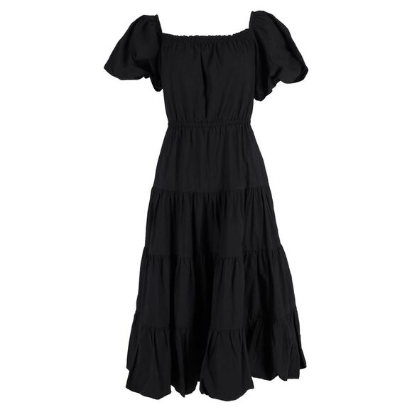 Jason Wu Collection Off-The-Shoulder Midi Dress in Black...